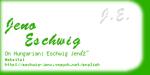 jeno eschwig business card